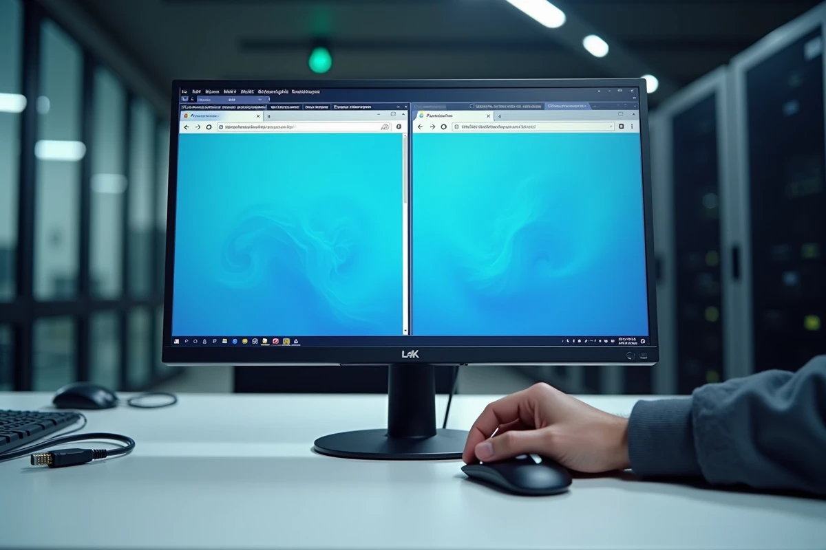 Comparaison côte à côte d'une application Silverlight ancienne et d'une solution moderne HTML5 sur un écran d'ordinateur en entreprise