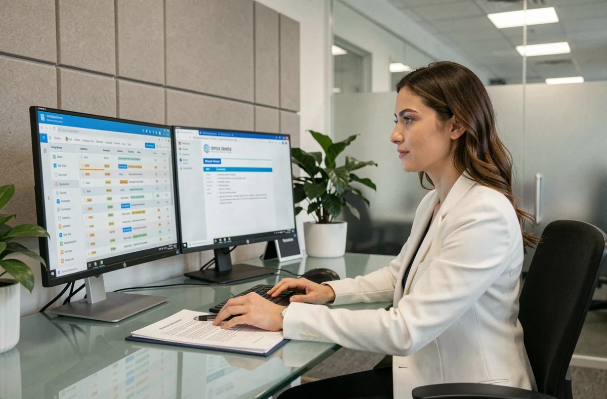 Responsable conformité cybersécurité travaillant sur un SOC dédié aux PME